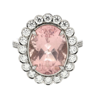 Tiffany & Co. Enchant Oval Ring Platinum with Morganite and Diamonds 5.49CT