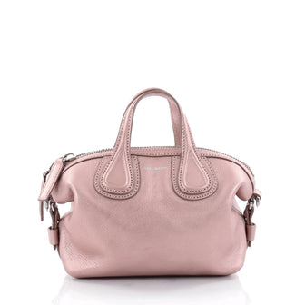 Givenchy Nightingale Satchel Waxed Leather Mini Pink 2438301