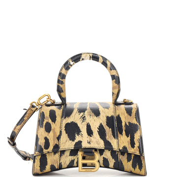 Balenciaga Hourglass Top Handle Bag Printed Leather XS