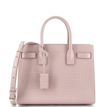 Saint Laurent Sac de Jour NM Bag Crocodile Embossed Leather Baby