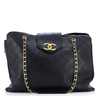 Chanel Vintage Supermodel Weekender Bag Quilted Leather Large