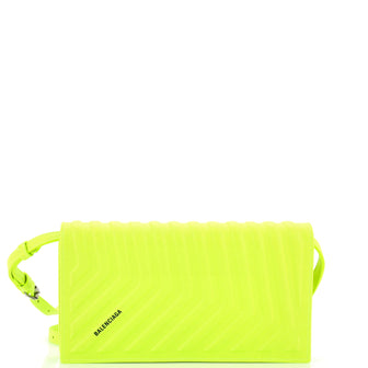 Balenciaga Car Flap Shoulder Bag Chevron Embossed Leather Small
