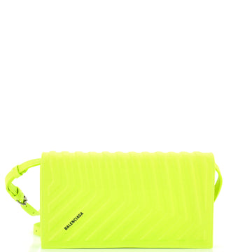 Balenciaga Car Flap Shoulder Bag Chevron Embossed Leather Small