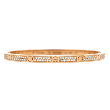Cartier Love Bracelet 18K Rose Gold with Pave Diamonds Small