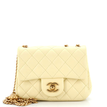 Chanel Sweet Camellia Adjustable Chain Square Flap Bag Quilted Lambskin Mini