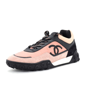Chanel Women's CC Low-Top Sneakers Suede with Leather and Nylon