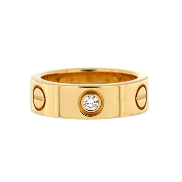 Cartier Love 3 Diamonds Band Ring 18K Yellow Gold with Diamonds