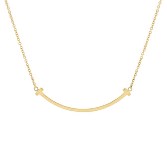 Tiffany & Co. T Smile Pendant Necklace 18K Yellow Gold Small