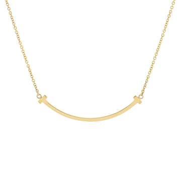 Tiffany & Co. T Smile Pendant Necklace 18K Yellow Gold Small