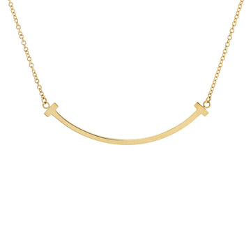 Tiffany & Co. T Smile Pendant Necklace 18K Yellow Gold Small
