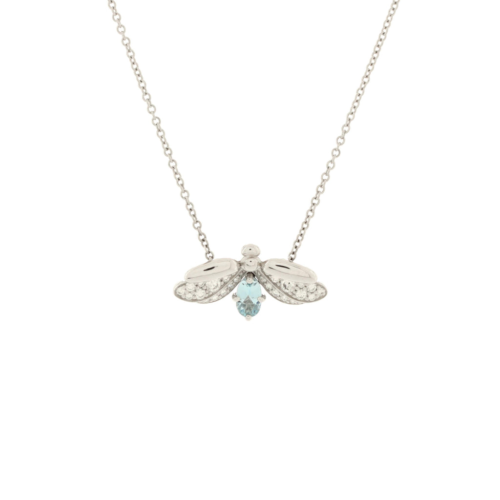 Heart Shape Aquamarine Necklace in 14kt White Gold with Diamonds (1/5c –  Day's Jewelers