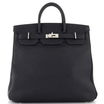Hermes HAC Birkin Bag Black Togo with Palladium Hardware 40