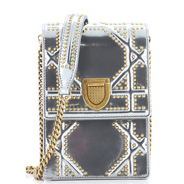 Christian Dior Diorama Vertical Clutch on Chain Studded Leather