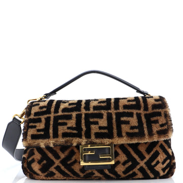 Fendi Baguette NM Bag Zucca Shearling Large