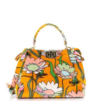 Fendi Peekaboo Bag Printed Velvet Mini