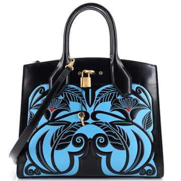 Louis Vuitton City Steamer Handbag Floral Embossed Leather MM