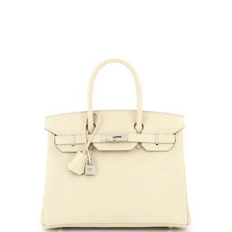 Hermes Birkin Handbag Light Epsom with Palladium Hardware 30
