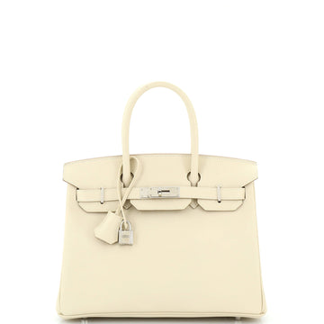 Hermes Birkin Handbag Light Epsom with Palladium Hardware 30