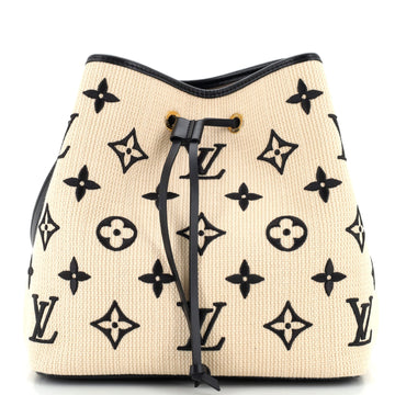 Louis Vuitton NeoNoe Handbag Monogram Embroidered Cotton MM