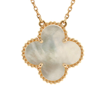 Van Cleef & Arpels Ginza Edition Magic Alhambra Pendant Necklace 18K Rose Gold and Mother of Pearl