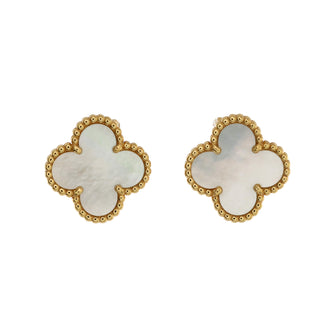 Van Cleef & Arpels Vintage Alhambra Earrings 18K Yellow Gold and Mother of Pearl