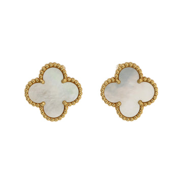 Van Cleef & Arpels Vintage Alhambra Earrings 18K Yellow Gold and Mother of Pearl