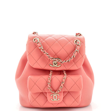 Chanel Duma Drawstring Backpack Quilted Lambskin Small