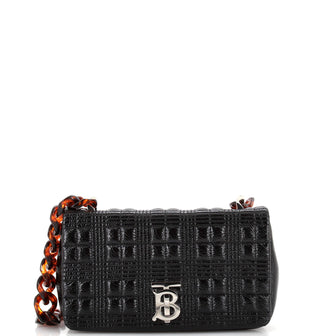 Burberry Lola Shoulder Bag Quilted Patent with Resin Small