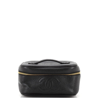Chanel Vintage Timeless Cosmetic Case Caviar Medium