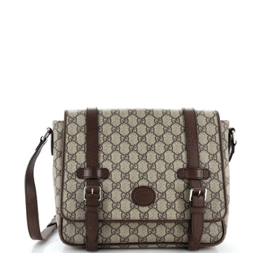 Gucci Interlocking G Patch Messenger Bag GG Coated Canvas Medium
