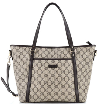 Gucci Front Pocket Convertible Tote GG Coated Canvas Medium