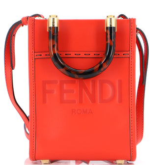 Fendi Sunshine Shopper Tote Leather Mini