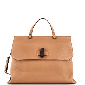 Gucci Bamboo Daily Top Handle Bag Leather Large