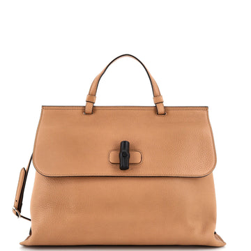 Gucci Bamboo Daily Top Handle Bag Leather Large