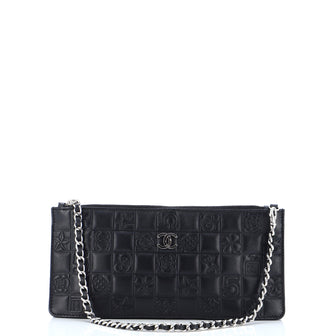 Chanel Precious Symbols Pochette Embossed Quilted Lambskin Small