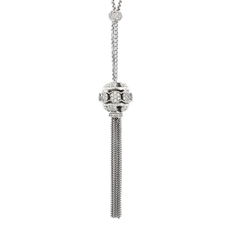 David Yurman Tapestry Tassel Pendant Necklace Sterling Silver with Pave Diamonds