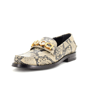 Gucci Women's Logo Loafers Snakeskin