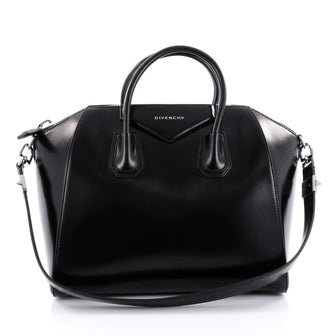 Givenchy Antigona Bag Glazed Leather Medium Black 2440801