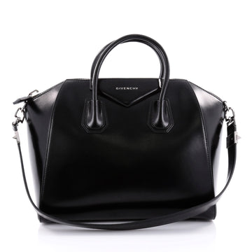 Givenchy Antigona Bag Glazed Leather Medium Black 2440801