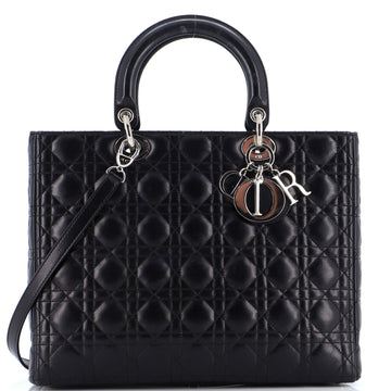 Christian Dior Vintage Lady Dior Bag Cannage Quilt Lambskin Large