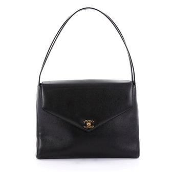 Chanel Vintage CC Kelly Flap Bag Caviar Medium Black