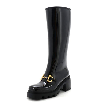 Gucci Women's Horsebit Knee High Boots (Outlet) Rubber