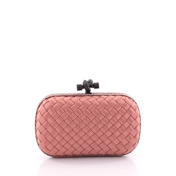 Bottega Veneta Box Knot Clutch Intrecciato Satin Small Pink 2441503