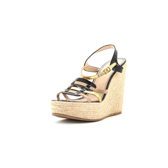 Saint Laurent Women's Tribute Wedge Espadrille Sandals Leather