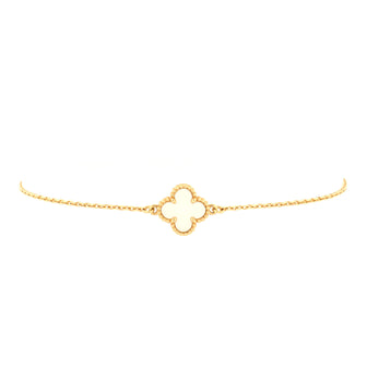 Van Cleef & Arpels Sweet Alhambra Bracelet 18K Yellow Gold and Mother of Pearl