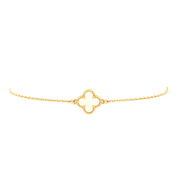 Van Cleef & Arpels Sweet Alhambra Bracelet 18K Yellow Gold and Mother of Pearl