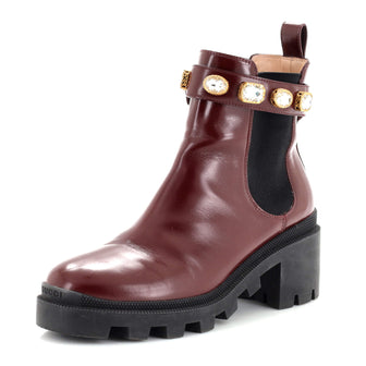 Gucci Women's Trip Boots Embellished Leather