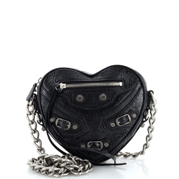 Balenciaga Le Cagole Giant Studs Heart Chain Bag Leather Mini