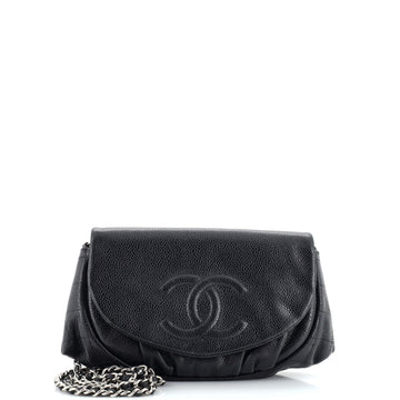 Chanel Half Moon Wallet on Chain Caviar