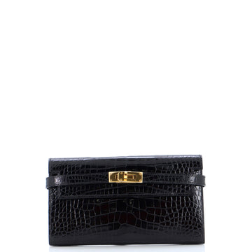 Hermes Kelly Trifold Wallet Alligator Long